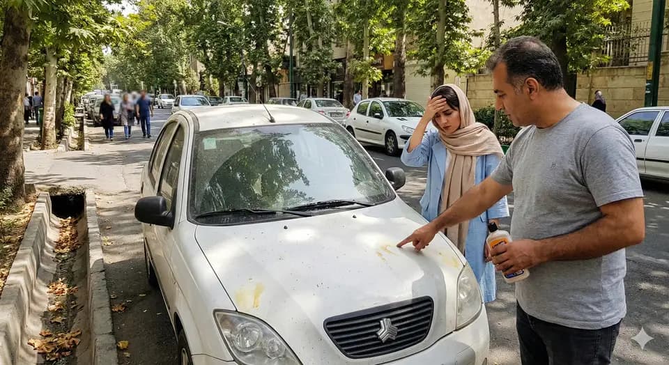 زرد شدن رنگ ماشین سفید