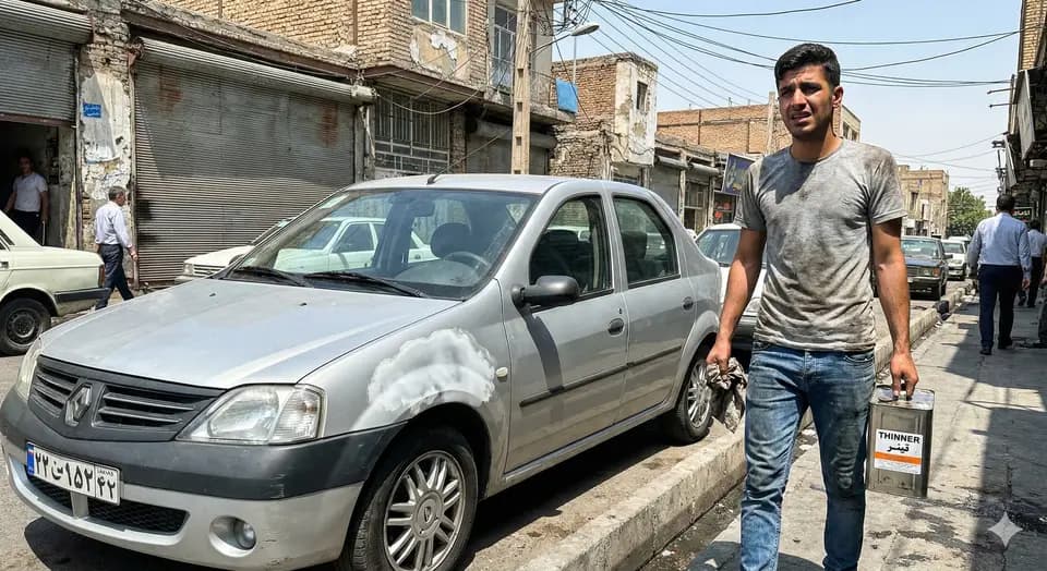 تاثیر تینر روی رنگ ماشین