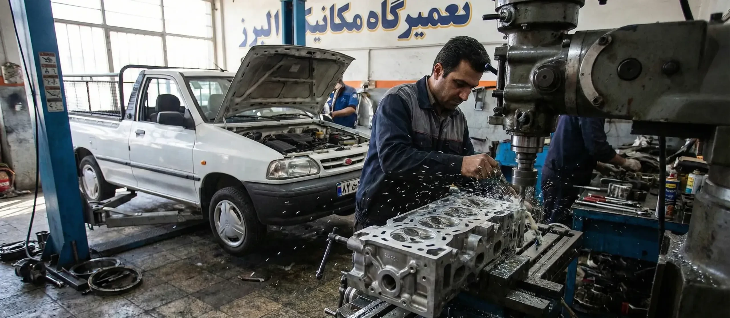 کف‌تراشی سرسیلندر در تعمیرگاه